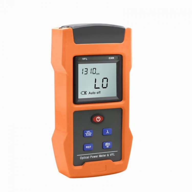 Hanutech 2 in 1 Optical Power Meter With VFL & RJ45 Network Tester, OPM -50dbm~+26dbm, FC SC Connectors, FLV>10mW, 18650Li-ion Rechargeable Battery