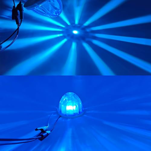 Image of 4PCS Light blue Watermelon Lights, Clear Lens LED Side Marker Turn Signal Lights, Watermelon-Shaped Side Marker Tail Top Cap Roof Lights for Trailer Truck Semi-Trailer Heavy-Duty Truck Van
