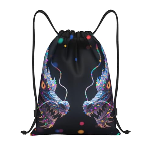 Dragons Colorful Drawstring Bag Gym Sack Dance Yoga Bag