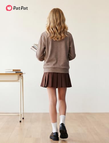 Image of PATPAT Girls Cardigan Sweater Knit Long Sleeve School Plain Tops 4-12Y