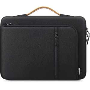 DOMISO Professionell Schutzhülle 16 Zoll Wasserdichte & Stoßfeste Laptoptasche für MacBook Pro 16" M3/M2, Dell XPS 16, HP Spectre 16 Schutzcase mit Griff, Schwarz
