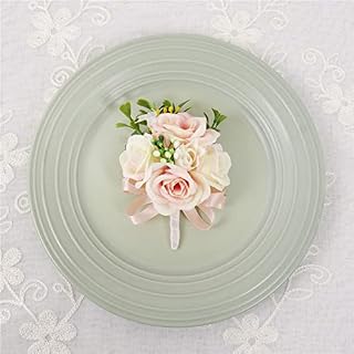 Set Wedding Wrist Corsage Bridesmaids Bracelet Silk Flower Wrist Corsage Bracelets Wedding Hand Flowers Boutonniere Groomsmen Artificial (Color : Boutonniere-2)