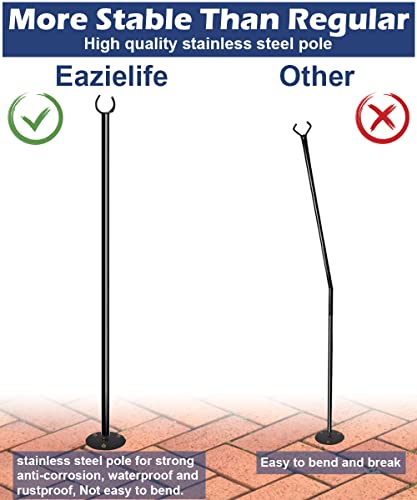 Eazielife 10FT String Light Poles for The Outdoor, Heavy Duty Metal Lighting Stand Pole for Hard Soil Wood Backyards Patio Weddings Holiday Party Decorations 2 Pack