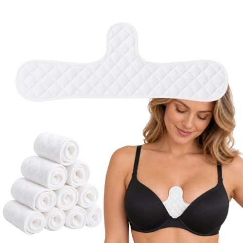 Lot de 10 Doublures Anti Transpiration pour Soutien, Doublures de Soutien-Gorge sous-Poitrine en Coton 3 Couches, Lavables et Réutilisables pour Sport, Allaitement et Usage Quotidien