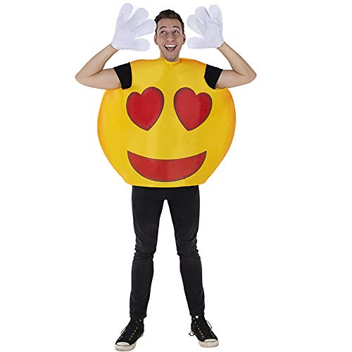 Dress Up America Smiley Coração Emoji fato para adultos (adultos)