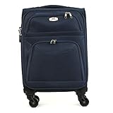 Maleta de Tela con Cierre Azul de combinación Lateral MD de Mano Cabina 4 Ruedas 360º