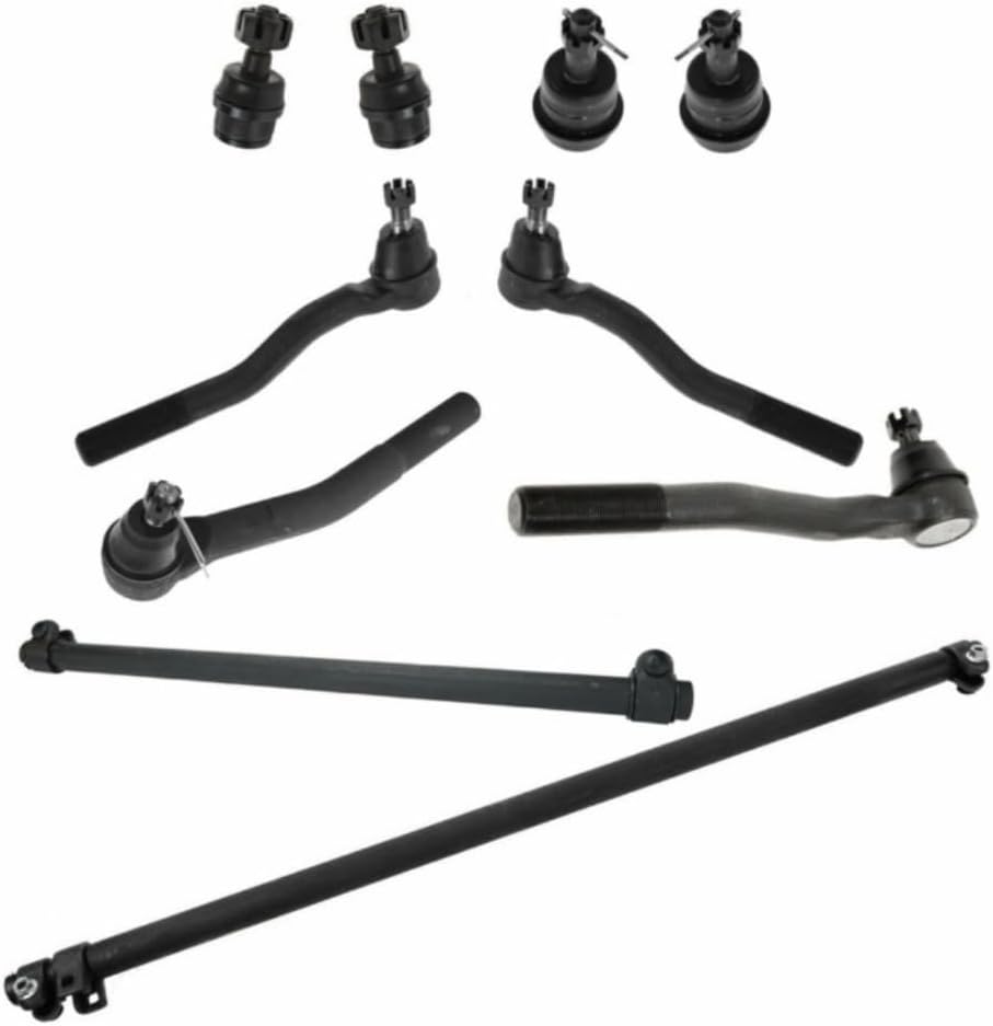 1pc Front Center Tie Rod Adjusting Sleeve 1pc Front Inner Tie Rod 1pc Tie Rod Adjusting Sleeve 4pcs Front Upper Lower Ball Joints 3pcs Front Outer Tie Rods LH Side