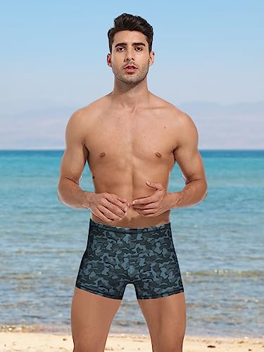 Image of Men's Square Leg Swimming Jammer Shorts UPF50+,Men Swimsuit Swim Jammers Fabric Shape Retention