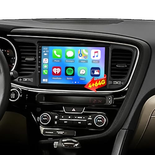 [4G+64G] Car Radio for Kia K5 Optima 2013 2014 2015, 9 inch Android Touch Screen Kia K5 Optima Stereo, 32 EQ Audio/1280 * 720 Screen/Carplay/Android Auto/SWC/Bluetooth/WiFi