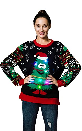 OFF THE RACK Womens Lustig LED Weihnachtspullover für Damen...