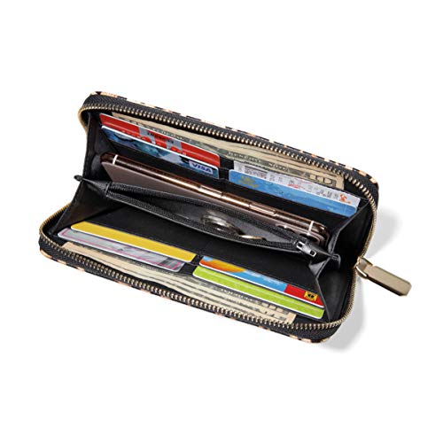 Daisy Rose Women’s Zip-Around Wallet & Phone Clutch with RFID Blocking, PU Vegan Leather (Leopard)3