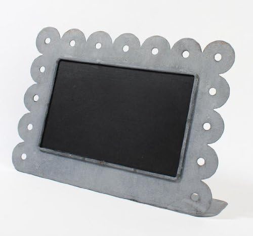 10-1/2"x7-1/2" Weathered Metal Chalkboards with Scalloped Cut Edging - Wedding Chalkboard Rustic Signs with a Vintage Natural Look - Set of 2