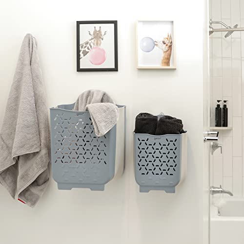 Foldable Plastic Laundry Baskets. Wall Hanging Storage Basket. Multi-Function Storage Container Waterproof Durable For Bedroom And Bathroom (M, Blue) #TOP7