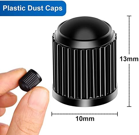 Tire Valve Stem Caps The Upgraded Version has a Sealing Ring for Car, Motorbike, Trucks, Bike, Bicycle （Black） (24) — view 2