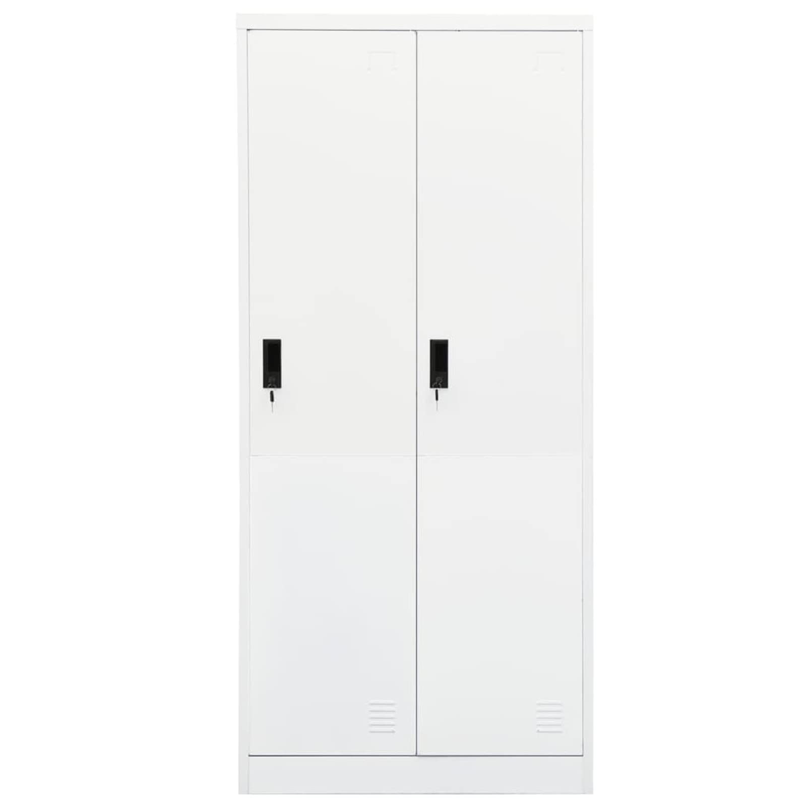 Festnight Armadietto Spogliatoio, Armadio in Metallo, Armadietto con Chiave, in Acciaio Bianco 80x50x180 cm