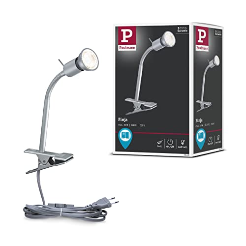Liseuse spot à pince Paulmann chrome mat avec applique déportée GU10 orientable