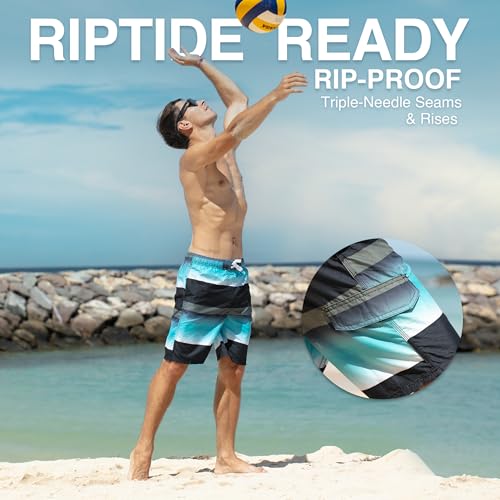 Image of Kanu Surf Men's Big Viper Extended Size Stripe Swim Trunk