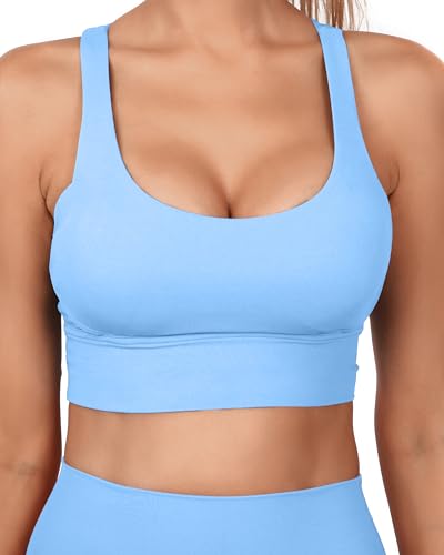 Image of Grace Form Strappy Sports Bra for Women Padded Push Up Sport Bra Athletic Running Workout Bra Yoga Bra