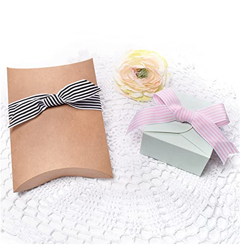 Nastro In Gros-grain A Righe Bianche E Nere - 22 Metri X 2,5 Cm, Rotolo Di Poliestere Per Confezioni Regalo, Decorazioni Feste, Matrimoni E Bomboniere