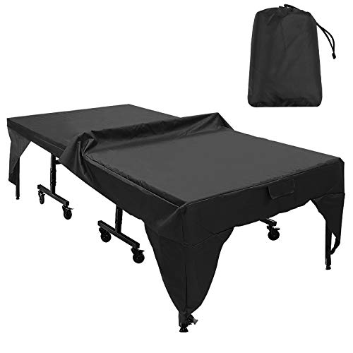 Homeriy Abdeckung für Tischtennisplatte, wasserdicht, staubdicht, Schwarz, 280 x 153 x 73 cm Cover