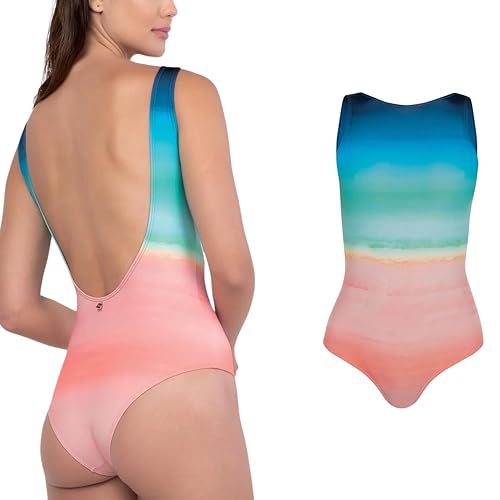 Maiô Estampa Exclusiva Degradê Colors She by Mash Feminina – Moda Praia 2024 | Laranja Claro | P