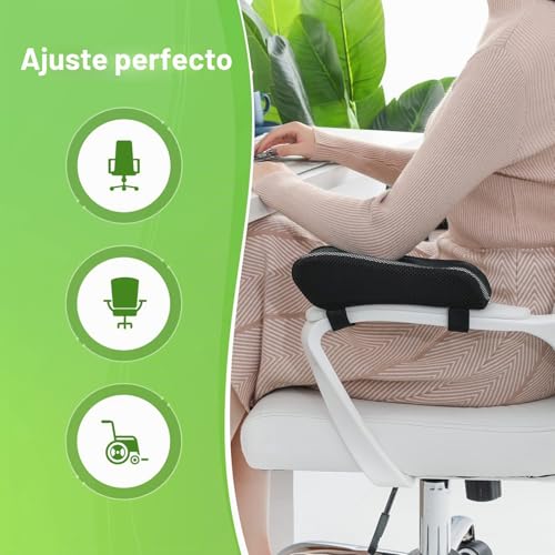 Miniatura 6 de Largeleaf Reposabrazos Ergonómico Para Silla, Almohadillas De Gel Refrigerante, Silla De Oficina, Reposabrazos Para Silla De Juegos Con Almohadillas Para Reposabrazos De Espuma Viscoelástica