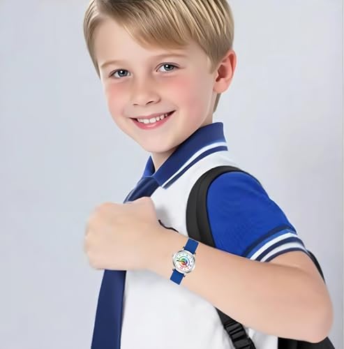 Kids Analog Learning Watch - Waterproof Time Teacher Watch for Boys & Girls Ages 4-12, Easy-Read Educational Clock, Durable Birthday Gift for Boys Girls3