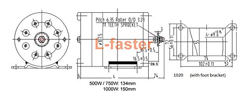 L-faster Kit di conversione Moto elettrica 36V48V