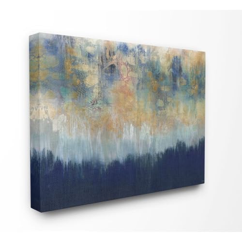 Stupell Industries Abstract Gold Blue Textured Surface Painting, Design by Third and Wall