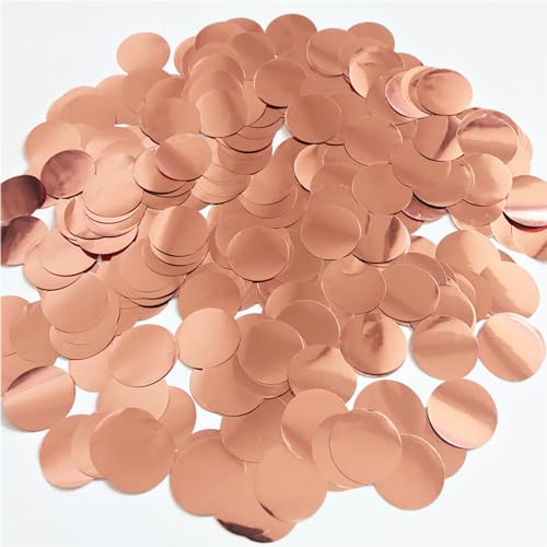 6000 piezas de confeti redondo de 1 pulgada de oro rosa para bodas, fiestas de boda, decoración de mesa redonda biodegradable, confeti de compromiso, papel circular para globos, decoración de
