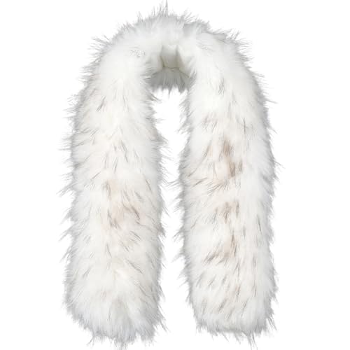 GORGECRAFT 12 * 81cm écharpe en Fausse Fourrure Garniture de Capuche Amovible en Fausse Fourrure Garniture de Capuche de Remplacement Cache Cou Châle en Fourrure Pelucheux Couture d'hiver Noël