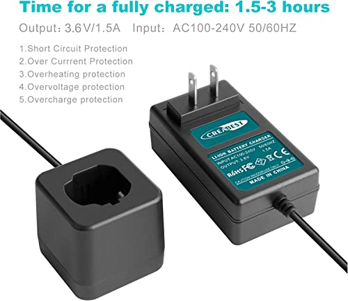 Creabest 3.6V Battery Charger Compatible with Hitachi EBM315 326263 326299 DB3DL DB3DL2 Li-ion Batteries(Not for Ni-MH/Ni-Cd Battery)
