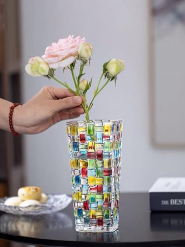 Vase cristal coloré peint main 19,5 cm Puremagics