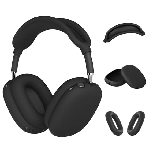 Foweroty AirPods Max(2024/2020)�p�V���R���P�[�X - �C���[�p�b�h�A�J�b�v�A�w�b�h�o���h�J�o�[ - ���h�~�X�L�� Apple AirPods Max(USB-C)�p���ی�A�N�Z�T���[ (�u���b�N)