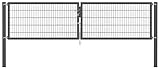 Alberts 637231 Doppeltor Flexo Plus mit Zubehör | verschiedene Breiten und Höhen | Pfostenstärke 100 x 100 mm | anthrazit | Breite 400 cm | Höhe 100 cm