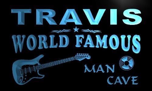 ADVPRO x0120-tm Travis Man Cave Guitar Lounge Custom Personalized Name Neon Sign