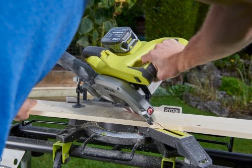 RYOBI 18 V ONE+ Akku Kapp-oderGehrungssäge R18MS216-0, Kappsäge mit Zugfunktion, stufenloser...