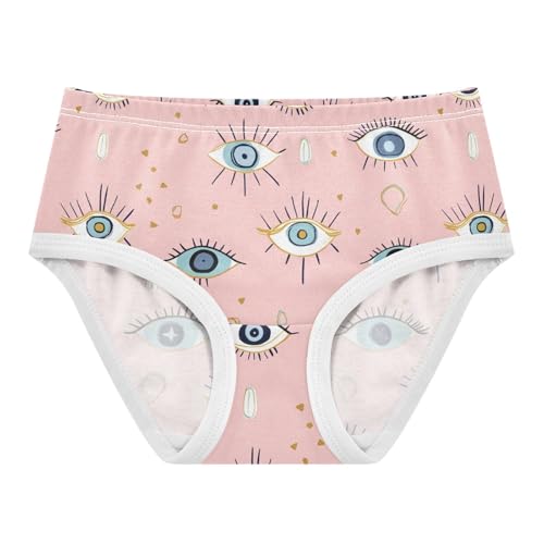 Wusikd Boho Evil Eyes Girls' Underwear Cotton Pink Girls Briefs Soft Toddler Underwear 2T