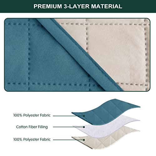 Chun Yi Chaise Sofa Slipcover Reversible Chaise Lounge Couch Cover For Dogs Sectional Quilted Sofa Cover With Adjustable Elastic Straps Furniture Protector For Living Room (Chaise,Blue/Turquoise) #TOP4