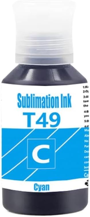 Sublimation Ink 135ML Compatible with SC-F100 F170 F150 F160 F500 F550 F570 F530 T3170X T3180N T49N T49H T49L(1PC-Cyan)
