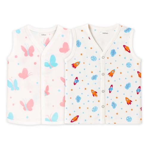 Image of Kidbea Newborn Baby Jhabla Unisex - Organic Cotton Muslin Shirt | Soft & Breathable Summer Wear for Boys & Girls | Cute Prints Infant Clothing