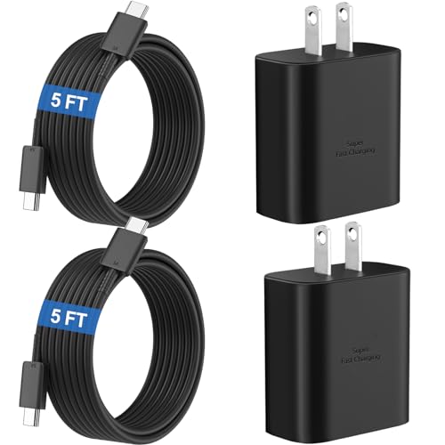45W Super Fast Charger USB C Android Phone Charger Type C Charger Fast Charging Block with 5FT C Charger Cord for Samsung Galaxy S25/S25 Ultra/S25+/S24 Ultra/S24/S24+/S23/S22/S21/S20/Note20/Note 10