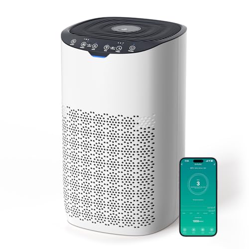 AROEVE Luftreiniger, CADR 300 m³/h für 120 m² Raum, Luftreiniger Allergiker gegen Pollen, Staub, Tierhaare, Rauch, Automatikmodus mit Sensor, Leise...