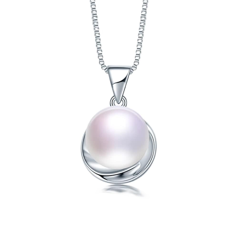 Collier perles de culture d'eau douce pendentif argent 925 pour femmes chic