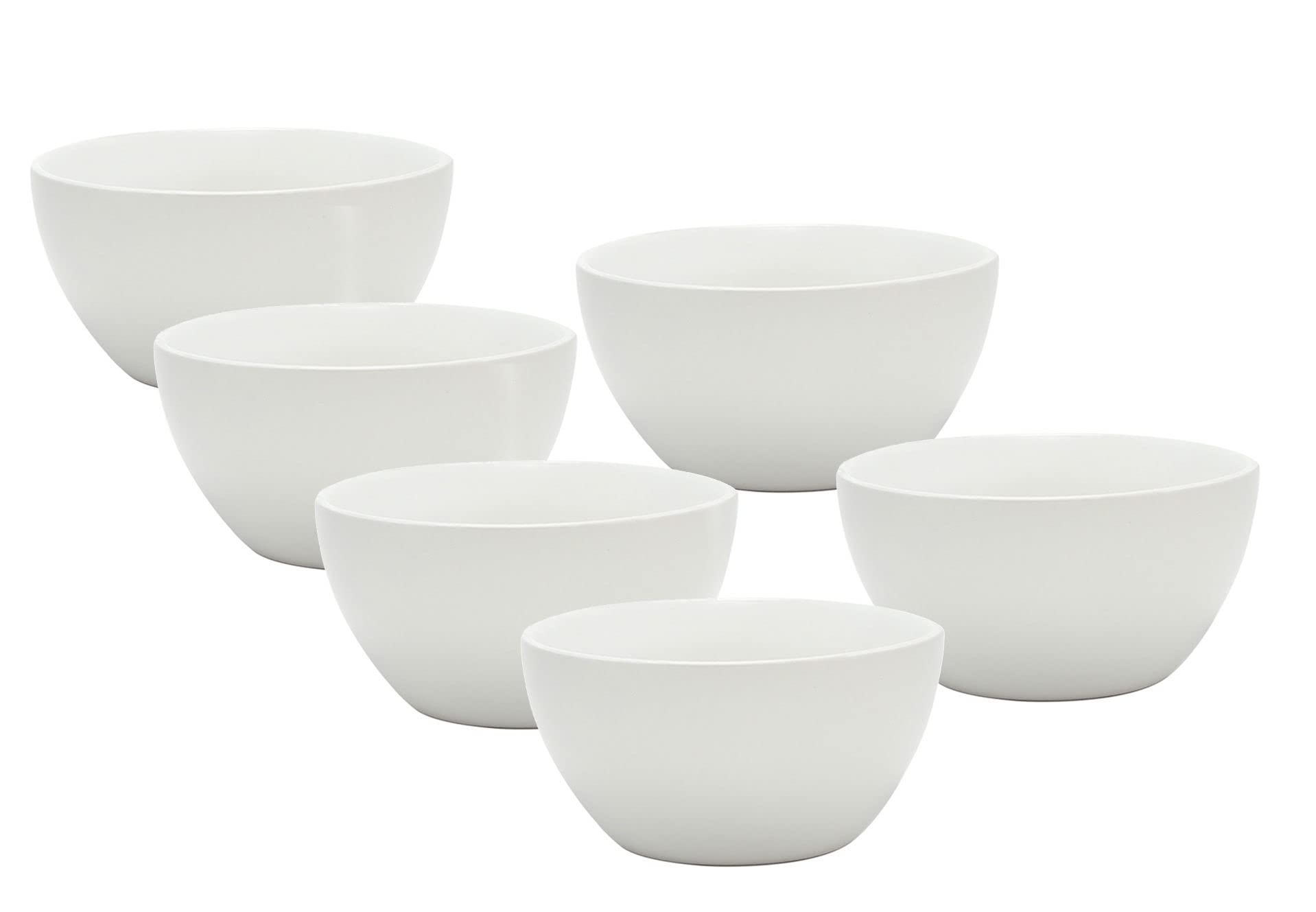 Spetebo Porzellan Müslischale 600 ml weiß matt - 6er Set