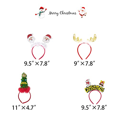 12 Pcs Christmas Headbands Xmas Party Hat For Kids Adults, Christmas Elf Reindeer Antlers Headband For Christmas Party Decoration #TOP1