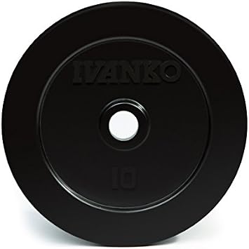 IVANKO Rubber 10 Lb. Plates RUB-10, Pair for 1" and 1-1/16" Bars