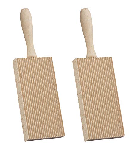 Fante’s Gnocchi Boards, Beechwood, Made In Italy, For Shaping Gnocchi, Adding Texture, Holding More Sauce, And Traditional Italian Cooking, Set Of 2