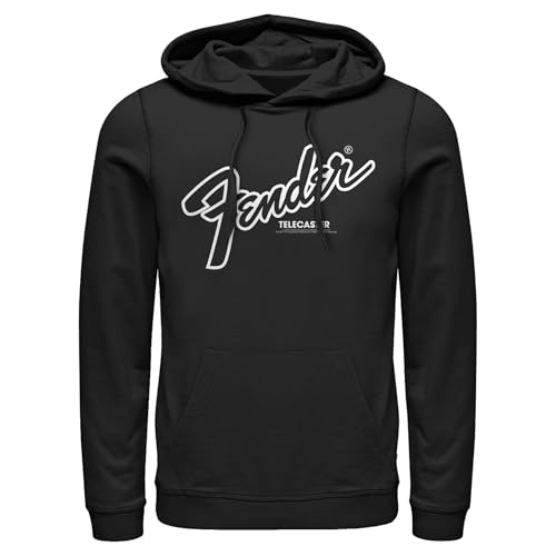 Fifth Sun Mens Fender Telecaster Logo Pull Over Hoodie - Black - 2X Large