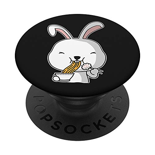 Conejito Comiendo Fideos Ramen Divertido PopSockets Agarre y Soporte para Teléfonos y Tabletas